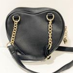 Juicy Couture  Licorice Heart Print Fluffy Crossbody Bag Black Chain Link Photo 3