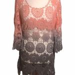 Angie  eyelet lace Ombré pink gray top coverup size M Photo 0