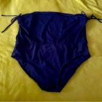 Tropical Escape Stylish Navy Blue One-Piece Swimsuit Photo 0