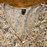 Flirty Wild Fable Yellow Lavender Floral Crop Top Women Medium Flutter Sleeves Photo 6