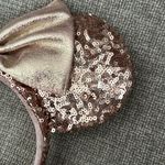 Disney Sequin Rose Gold  Minnie Mouse Ears Photo 2