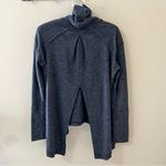 We The Free  People Split Open Back Turtleneck Shirt Top S Small Charcoal Gray Photo 1