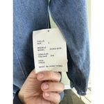 At Last Vtg Denim Shirt Big Lace Collar Cottagecore Cowgirl Granola Girl Lace Up Sz L M‍ Photo 4