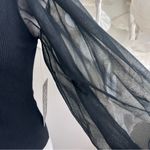 Tuckernuck Black Knit Betsy Long Puff Sleeve Blouse Photo 2