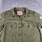 Levi's  Women's Military Shirt Jacket Green Embroidery Size M Medium Photo 1