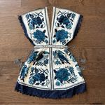 Farm Rio  Tropical Tiles Linen Blend Mini Dress Photo 6