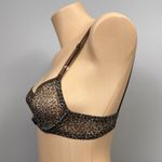 EXPRESS 32A Leopard Bra Vintage Y2K Mesh Sheer Underwire Semi-See Through Photo 3