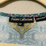 Tolani Collection Blue Floral Swimsuit Coverup Womens M Boho Tunic Pullover Photo 4