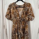 America & Beyond Women’s Large Leopard Maxi Dress Animal Print Photo 0