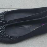  Yori Beaded Toe Pleated Tulle Flats | Nina Black Tulle Flats with Beads Photo 3