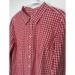 Talbots red gingham button-down shirt blouse holiday preppy size large Photo 3