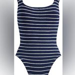 Hunza G Square Neck striped Swim One Piece, BRAND NEW, $255 Blue Size undefined Photo 10