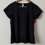 Spanx NWT  XS Yes, Pleats! Black Pleated Hem Tee Shirt Photo 2