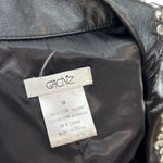 Cache  Vintage Leather Jacket Cropped Studded‎ Rhinestones Black Size Medium Photo 9