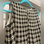Max Studio  Black & Ivory Gingham Plaid Pleated Sleeveless Tank Top Blouse  - XS Photo 5