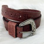 Vintage Brown Leather Made in USA Western Style Belt Photo 0