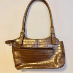 Maxx New York Crocodile Embossed Print Leather Shoulder Bag Purse Rose Gold Photo 2