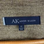 Anne Klein Linen Blend Tan & Gold Metallic Colarless Blazer Jacket 10 Photo 6