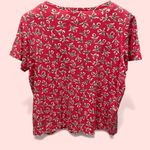 Cute vintage 80s oversized pinky red roses top cotton blend floral pop Pink Size L Photo 3