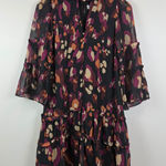 Adelyn Rae Mini Dress Women's XS Multicolor Printed Sheer Ruffle Sleeve Party Photo 0