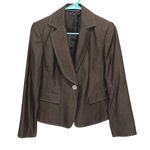 Linda Allard Ellen Tracy Womens Wool Blend One Button Blazer Brown Size 6 Petite Photo 0