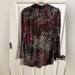Chico's NEW Womens Baroque Paisley Flutter Tunic Blouse Red Wine size 1, M/8 Photo 7