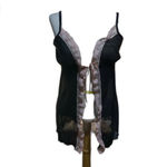 Jennifer Lopez JLO Black with Pink Lace Trim Lingerie Teddy Dress Medium Photo 1