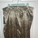 Oppa! Plus Straight Fit Animal Print Satin Pants Gold Leopard 1X NWT Photo 4