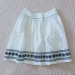 NWOT See by Chloe White Linen Skirt w/Blue Embroidery with Pockets sz 4 Blue Photo 7
