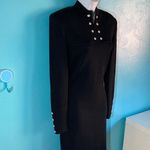 St. John Evening Basics Black Knit Dress Size M /8 with Silvertone Buttons Photo 9