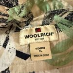 Woolrich Woman 3/4 Sleeve Button Down Blouse Khaki Mix Floral Leaves Neutral XL Photo 5