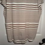 Hayden Woman’s Small Oversized Stripe Tan White High Low Tee NEW Photo 5