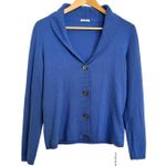 Malo Blue Cashmere Shawl Collar Plunge V Photo 7