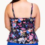 T.H.E. Blouson Tankini Top Swim Shorts Floral Black plus size 26W NWT Mastectomy Photo 10