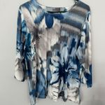 Alfred Dunner Petite Alfred Dunner 3 Piece SET Size 10 Petite Faux Blue Suede Jacket Top Pull On Pants Photo 11