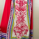 Flying Tomato  Colorful Red Floral Tapestry Halter Style Maxi Dress Small Photo 4