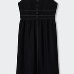 Mango Black Midi Dress with Button Detail Photo 1