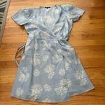 Madewell Blue Floral Wrap Dress Size Medium Photo 0