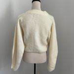 Urban Outfitters Knit Cropped Sweater Small Cream Ivory Boxy Clean Girl Jumper Photo 3