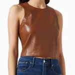 Good American NWT VEGAN LEATHER VEST IN COGNAC Photo 0