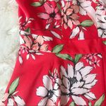 Vince Camuto Red Floral Print Sleeveless Handkerchief Hem Midi Dress Size 4 New Photo 9