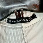 Haute Rogue  Split Striped Button Up Shirt Woman’s Small Gray/White Photo 6