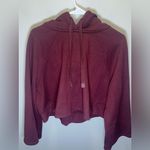 Athleta Women's Steady State Cropped Burgundy Hooded Sweatshirt Size Small Photo 1