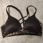 Aerie  SIZE 32C Sunnie Wireless Strappy Black Beige Floral Bra Photo 0