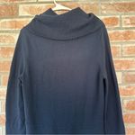 Vineyard Vines 100% Merino Wool Sweater Dress Cowl Neck Women’s Large Navy White Photo 5