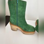 Free People Made In Spain Suede Gigi Platform Boots Emerald Edge 38.5 Photo 7