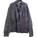 Allen Allen Allen Wah Knit Cardigan Sweater Colorful Button Front Coat Jacket L Photo 0