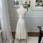 Vintage 50s Emma Domb San Francisco Midi Tea Length Formal Dress Gown Ivory Sequ White Photo 2