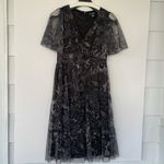 Candalite Floral Mesh Overlay Lined Dress Medium Black Flutter Sleeve Whimsigoth Photo 7