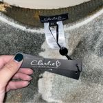 Charlie B Green & Brown Abstract Watercolor Print Reversible Sweater Size Lg NWT Photo 3